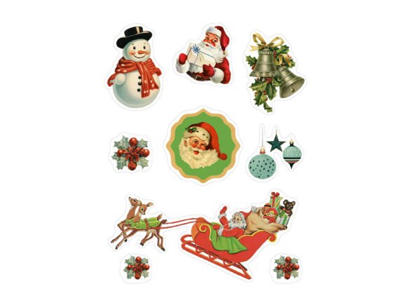 Fun Vintage Christmas Stickers Embroidery Review