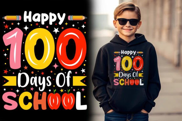 Happy 100 Days of School Graphic Design Review