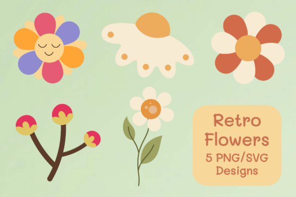 Soft Retro Floral Clipart Bundle Review