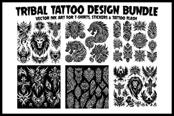 Tribal Tattoo Design Bundle – Vector